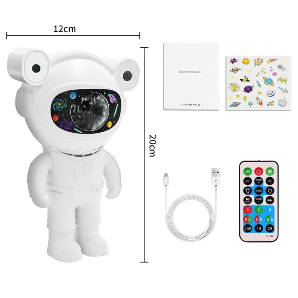 ecobox lampka nocna led projektoer gwiazd astronauta bluetooth