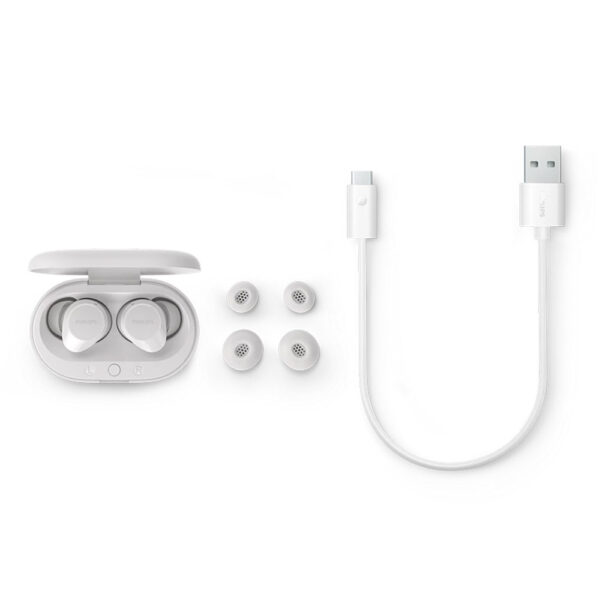 słuchawki philips douszne tws bezprzewodowe bluetooth true wireless białe phil-tat1209wt/00