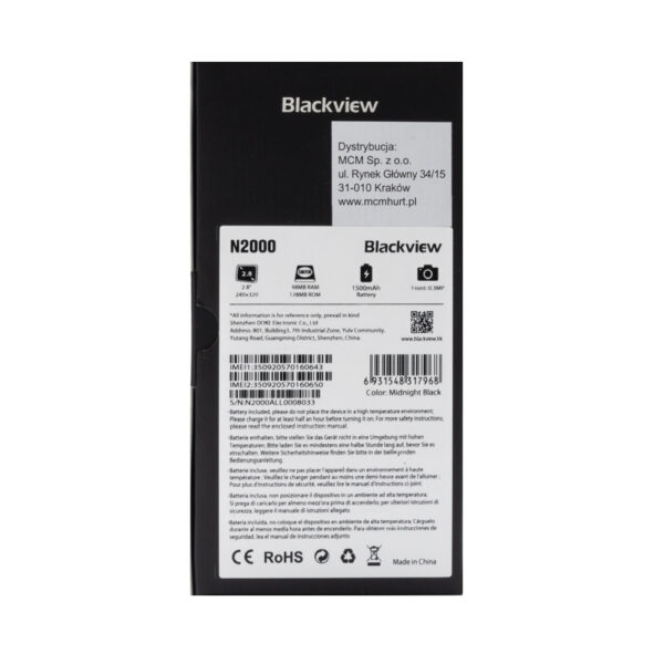 blackview telefon n2000 4g wzmacniany czarny 1500mah 48mb/128mb