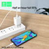 denmen ładowarka sieciowa dc06 typ-c + kabel typ-c - lightning 3.6a 20w 1m power delivery pd biały dc06l