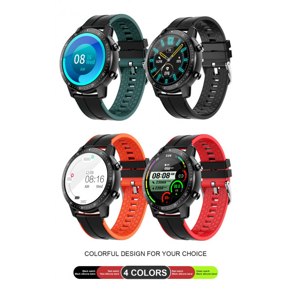 zegarek sportowy smartwatch czarny czerwony senbono s30