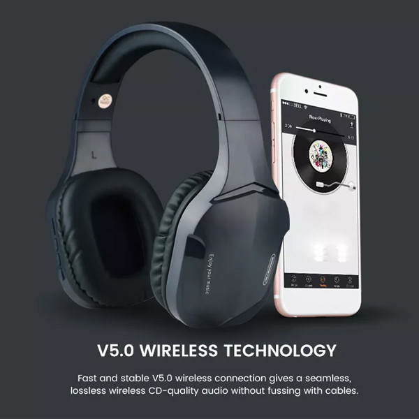 somostel słuchawki bluetooth nauszne cj08 bt 5.0 niebieski stero sms-cj08