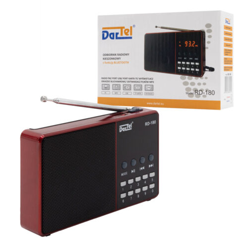 dartel przenośne radio analogowe z funkcją bluetooth rd-180 czerwone
