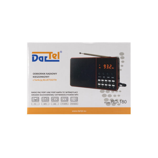 dartel przenośne radio analogowe z funkcją bluetooth rd-180 czerwone