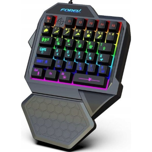 forev klawiatura przewodowa czarna podświetlana gaming fv-f6