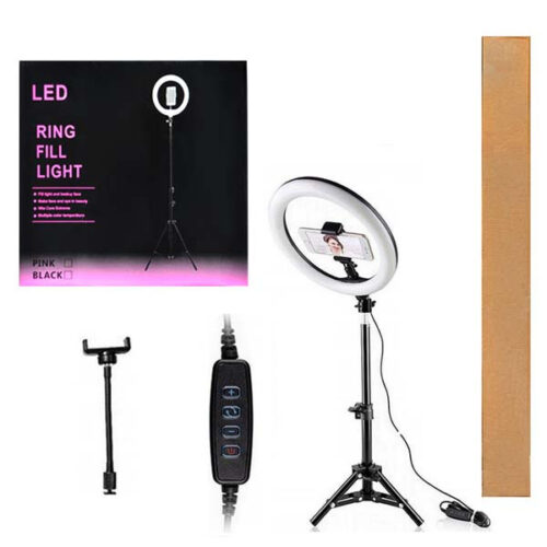 ecobox lampa led pierścieniowa selfie ring 26 cm makijaż statyw 220cm