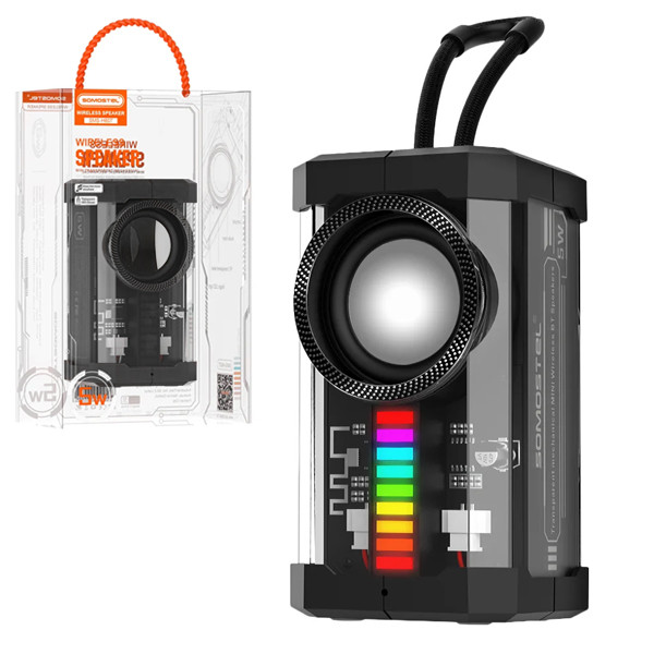 somostel głośnik bluetooth półprzeźroczysty parowanie stereo sms-h607
