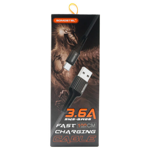 somostel kabel usb - typ-c 3.6a 40w 1m quick charge qc3.0 czerwony powerline sms-bw06