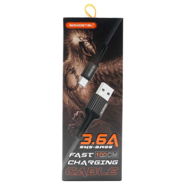 somostel kabel usb - typ-c 3.6a 40w 1m quick charge qc3.0 czerwony powerline sms-bw06