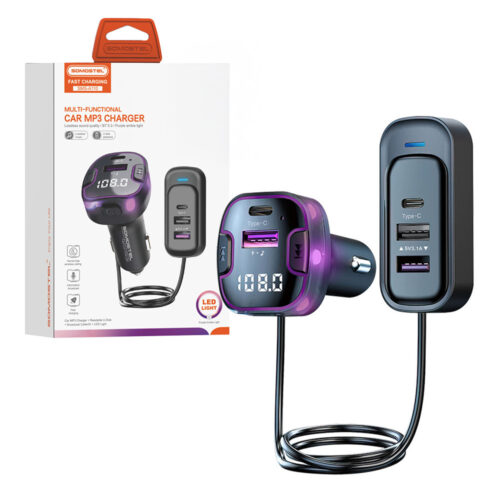 somostel transmiter 3x usb / 2x typ-c 3.1a qc pd czarny sms-a110
