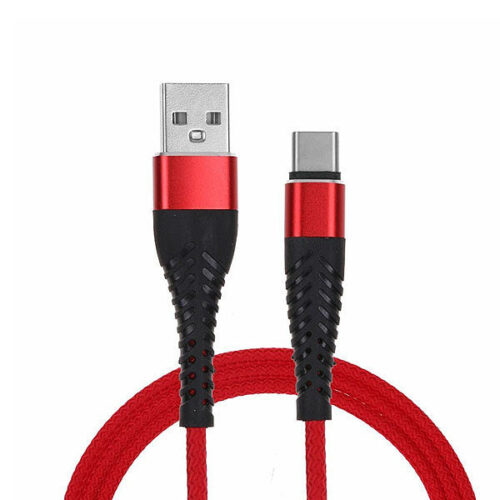 redx kabel usb typ-c qc 3.0 czerwony 2m wzmacniany