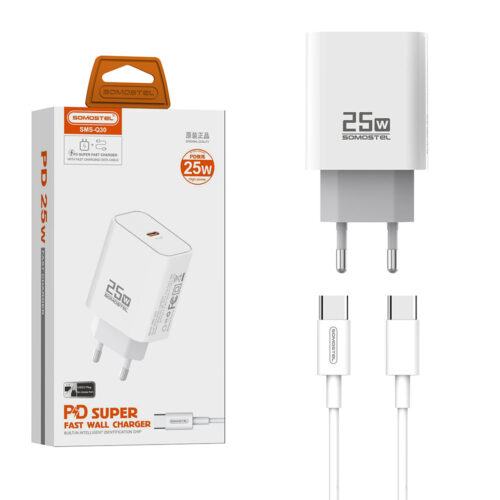 somostel ładowarka sieciowa typ-c 25w pd biały sms-q30
