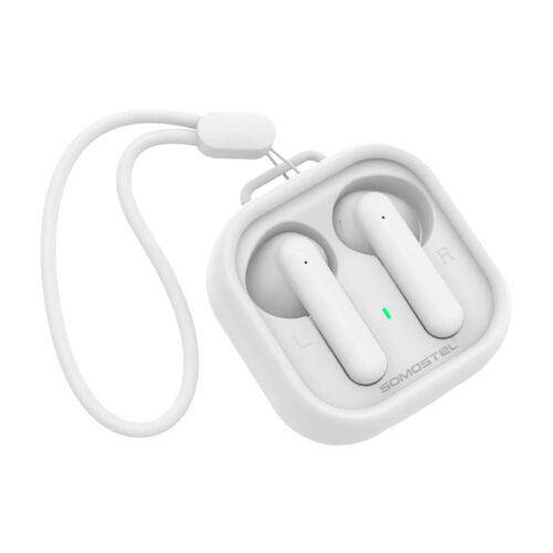 somostel słuchawki bluetooth douszne tws bt 5.0 biały stero sms-j41