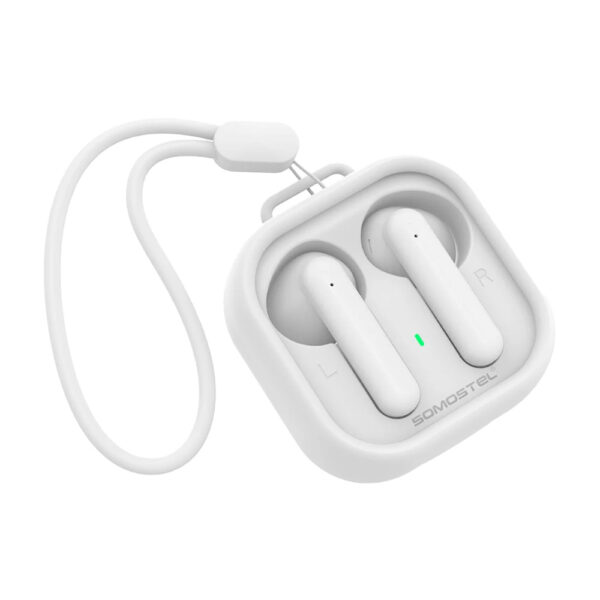 somostel słuchawki bluetooth douszne tws bt 5.0 biały stero sms-j41