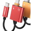 denmen adapter hf jack 3.5 / typ-c czerwony