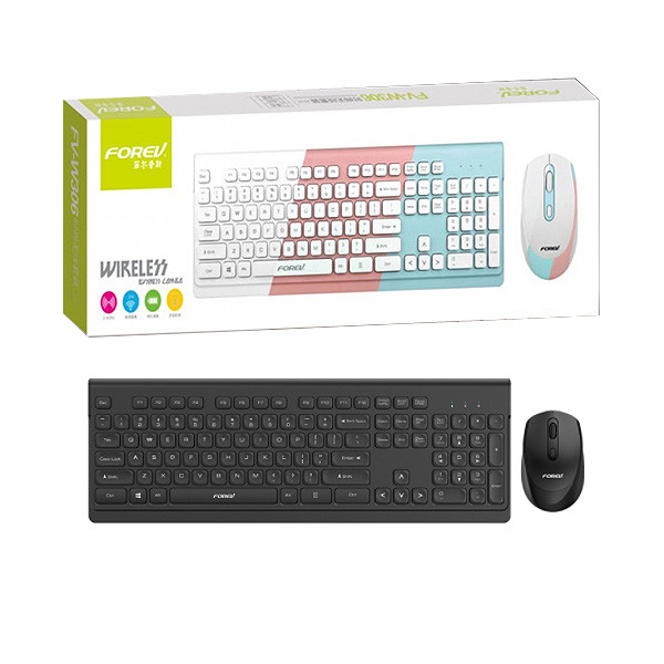 forev klawiatura bezprzewodowa + mysz zestaw business czarna fv-w306