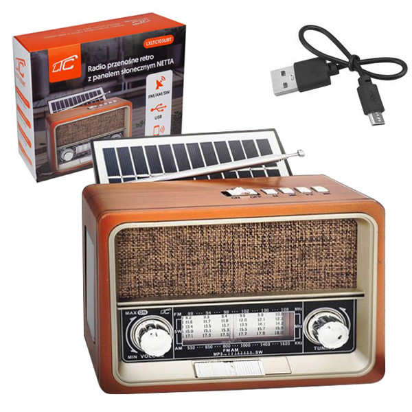 ltc radio przenośne retro netta solarne lxltc103ubt
