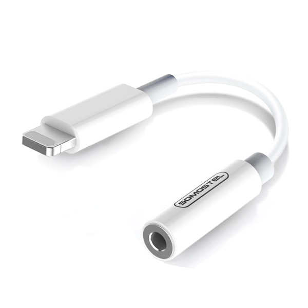 somostel adapter hf apple lightning - jack 3,5 cala biały sms-bz01