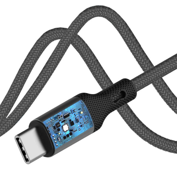 somostel kabel usb pd wzmacniany typ-c - typ-c 240w 1m pd czarny sms-bw22
