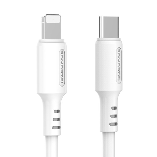 somostel kabel typ-c - lightning 5a 20w 1.2m power delivery pd biały powerline sms-bp10