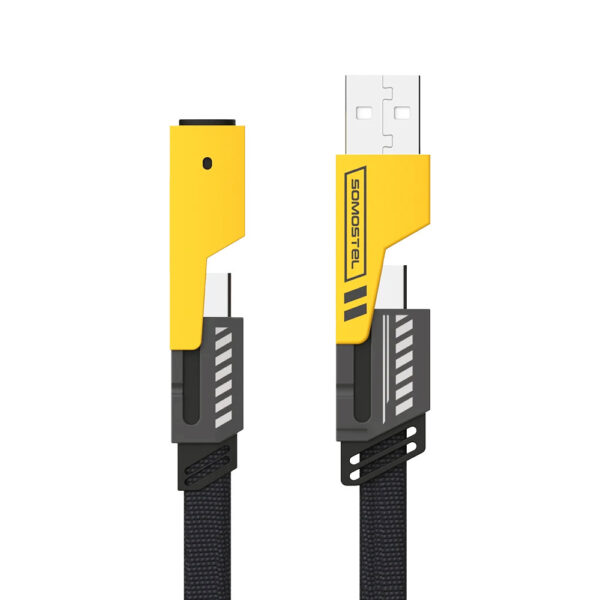 somostel kabel 3w1 usb - typ-c / microusb / lightning 65w 1.2m power delivery pd czarny sms-bj15