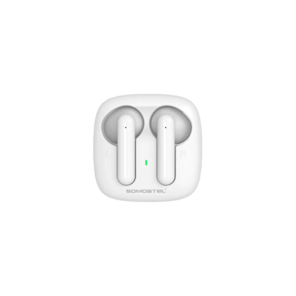 somostel słuchawki bluetooth douszne tws bt 5.0 biały stero sms-j41