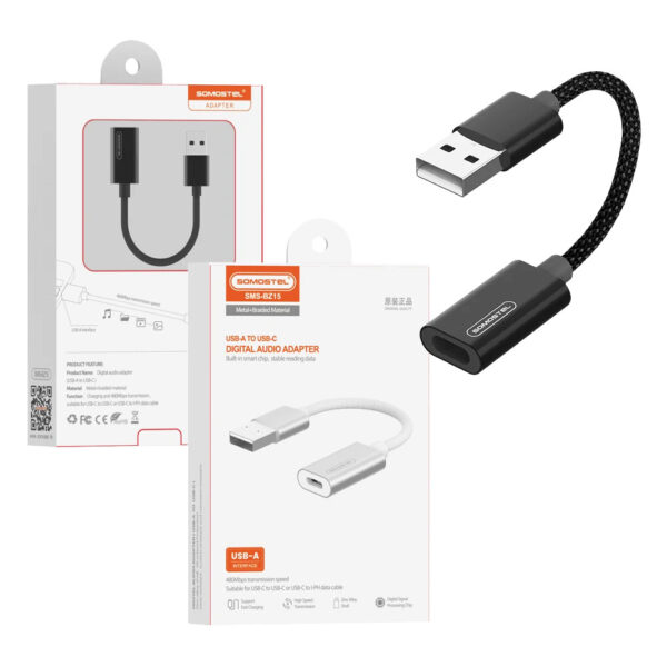 somostel adapter host typ-c - usb czarny sms-bz15