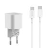 somostel ładowarka sieciowa typ-c + kabel typ-c - typ-c 3.6a 20w 1m power delivery pd biały sms-q10