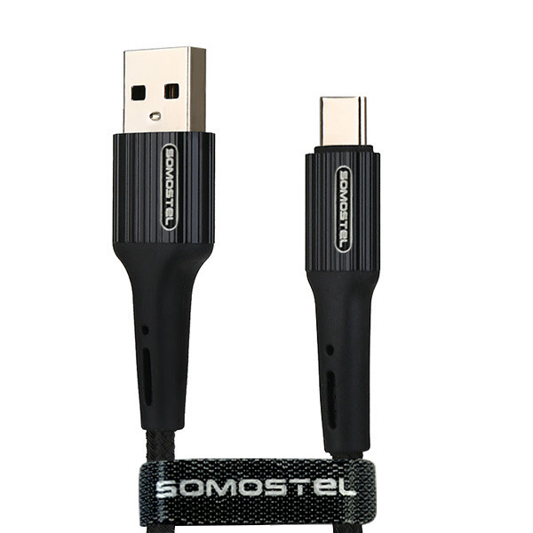 somostel kabel usb - typ-c 3.6a 40w 1m quick charge qc3.0 czarny powerline sms-bw06