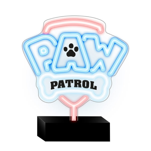 nickelodeon neon led na podstawce psi patrol