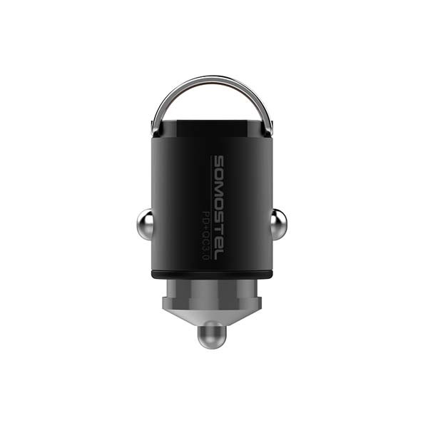somostel ładowarka samochodowa usb/typ-c + kabel typ-c - typ-c 5a 1m power delivery pd+qc3.0 czarny sms-a40