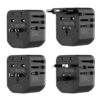 somostel adapter zasilania cały świat 2x usb 2.4a qc3.0 czarny sms-a22