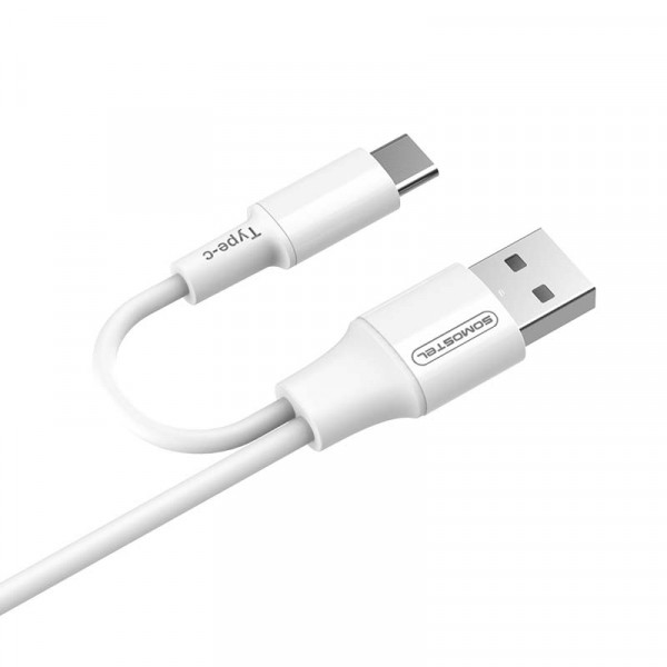 somostel kabel 3w1 usb - typ-c / microusb / lightning 3.1a 10w 1m quick charge qc3.0 biały powerline sms-bt14