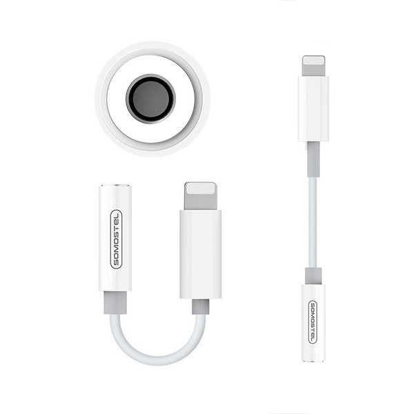 somostel adapter hf apple lightning - jack 3,5 cala biały sms-bz01