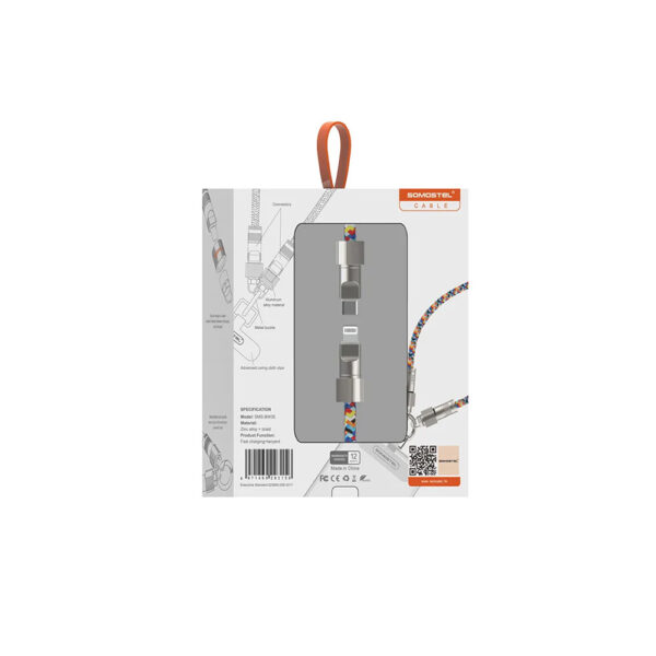 somostel smycz na nadgarstek + kabel typ-c - lightning 27w kolorowa sms-bw34