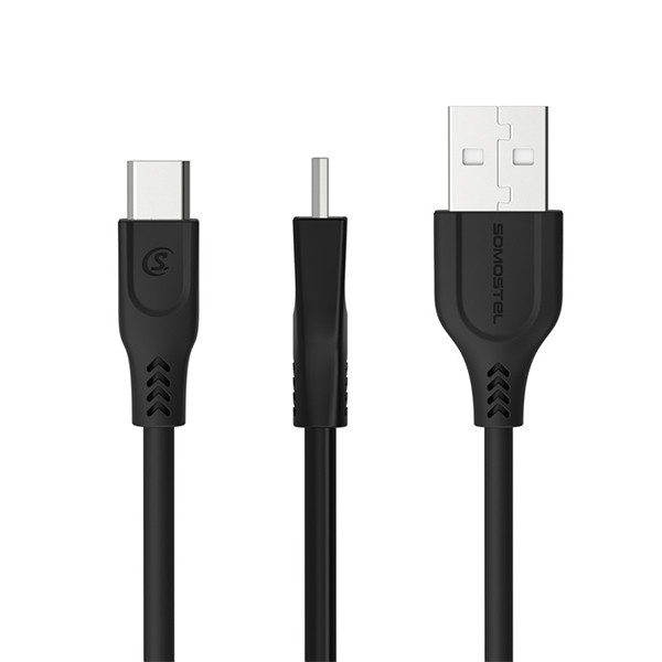 somostel kabel usb - typ-c 3.1a 30w 3m quick charge qc3.0 czarny sms-bt03