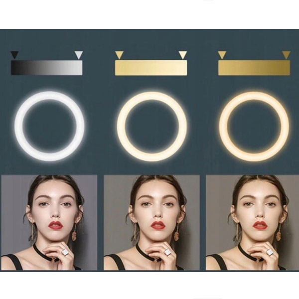 ecobox lampa led pierścieniowa selfie ring 26 cm makijaż statyw 220cm
