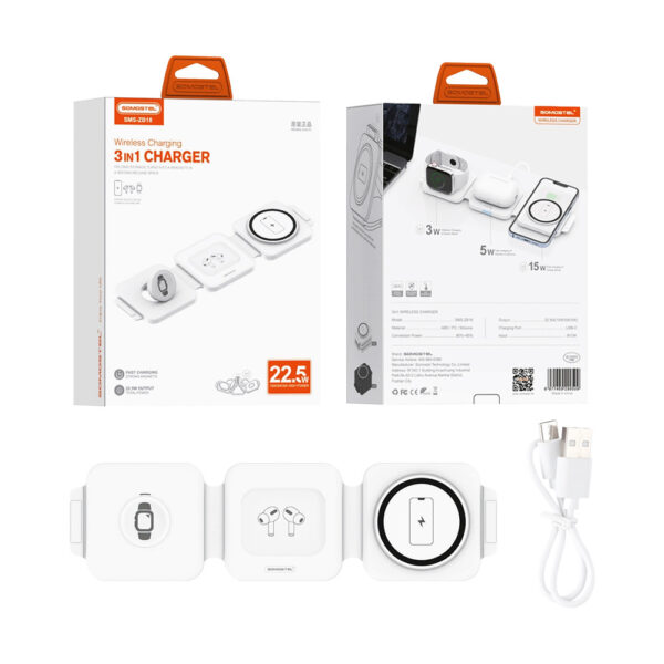 somostel ładowarka bezprzewodowa indukcyjna typ-c 22.5w 1m magsafe biały sms-zb18