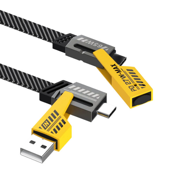 somostel kabel 3w1 usb - typ-c / microusb / lightning 65w 1.2m power delivery pd czarny sms-bj15