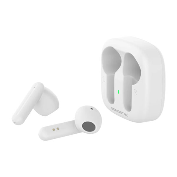 somostel słuchawki bluetooth douszne tws bt 5.0 biały stero sms-j41