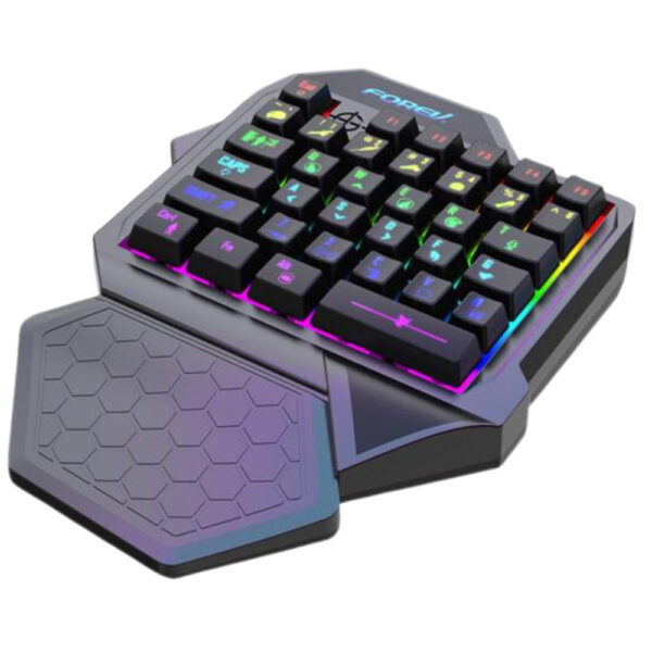 forev klawiatura przewodowa czarna podświetlana gaming fv-f6