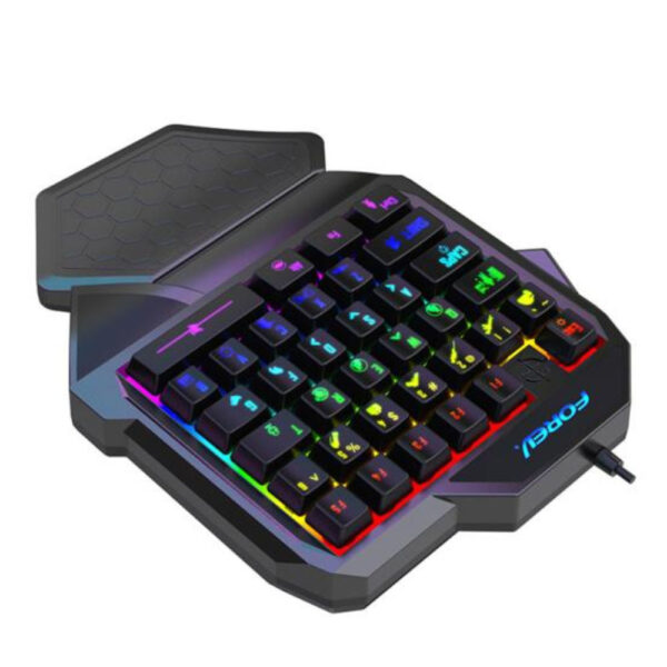 forev klawiatura przewodowa czarna podświetlana gaming fv-f6