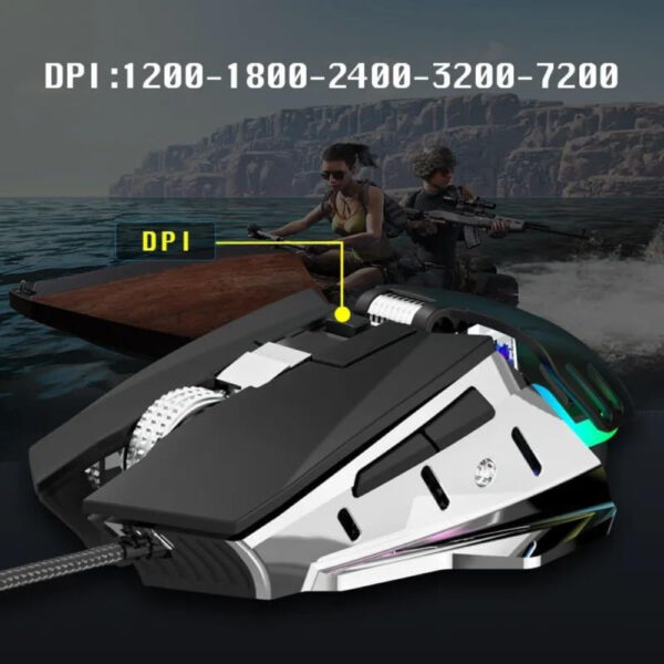 forev mysz przewodowa mechaniczna podswietlana gaming czarny fv-507