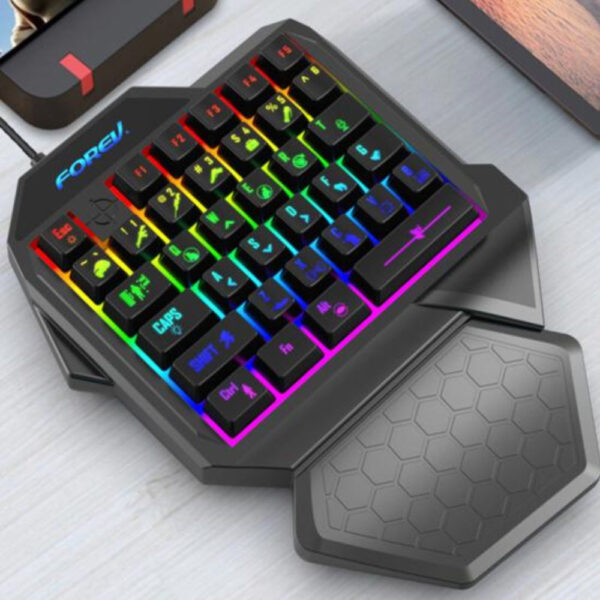 forev klawiatura przewodowa czarna podświetlana gaming fv-f6