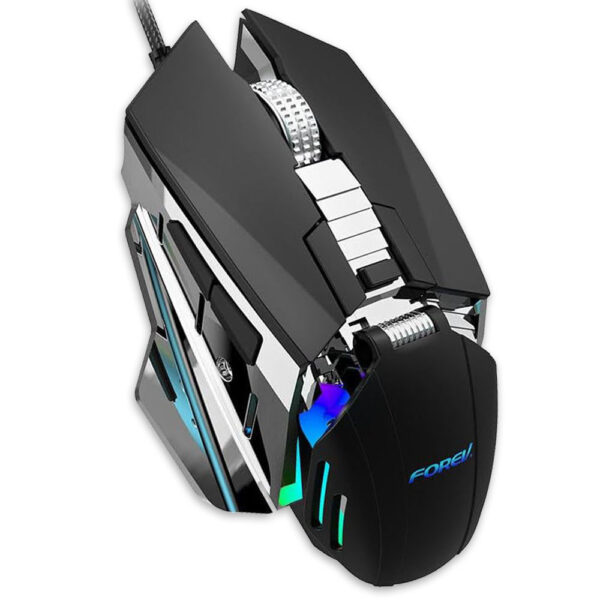 forev mysz przewodowa mechaniczna podswietlana gaming czarny fv-507