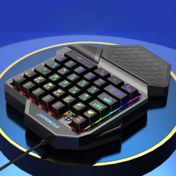 forev klawiatura przewodowa czarna podświetlana gaming fv-f6