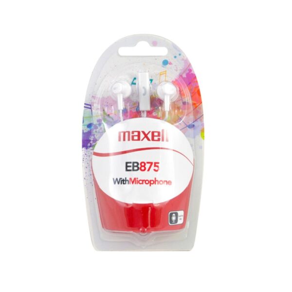 maxell słuchawki przewodowe douszne eb-875 jack 3,5mm biały