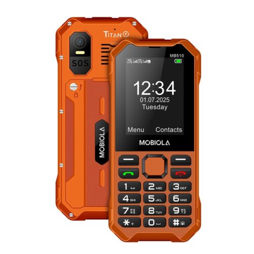 mobiola telefon dla seniora mb510 titanx 4g pomarańczowy