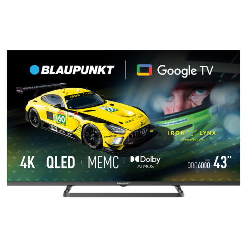 blaupunkt telewizor smart tv google tv uhd q-led 43" czarny 43qbg6000s
