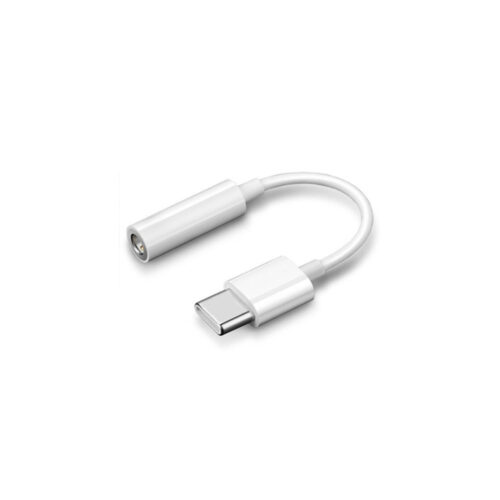 teltech adapter hf usb typ-c na jack 3,5 przejściówka słuchawek biały digital audio